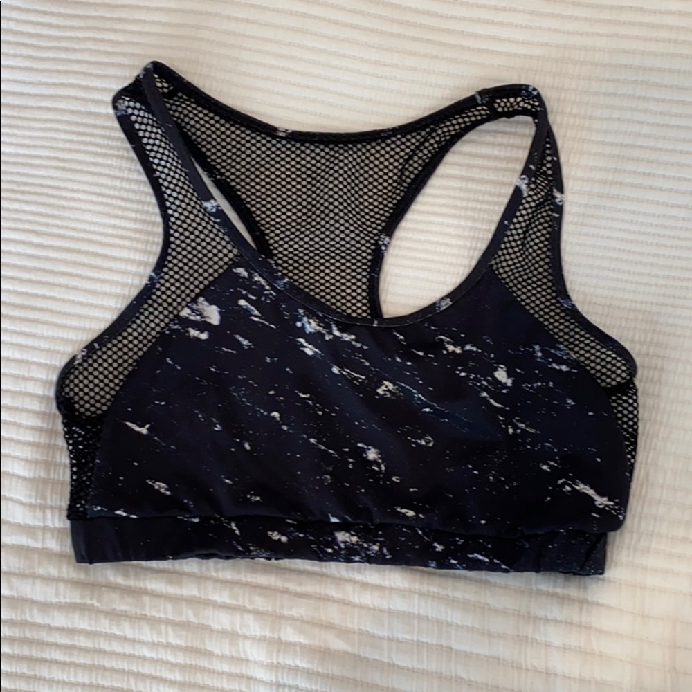 Varley Sports Bra Black Marble Mesh, size M